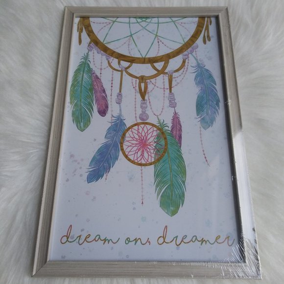 New! Dream On Dreamer Glass Frame Home Decor 1 pc - Picture 3 of 5